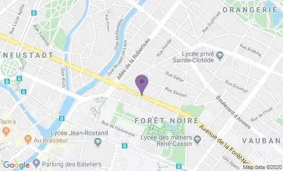 Localisation Banque Populaire Agence de Strasbourg Forêt Noire