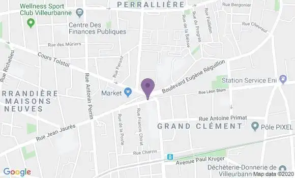 Localisation LCL Agence de Villeurbanne