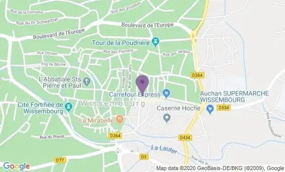 Localisation Banque Populaire Agence de Wissembourg