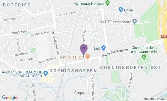 Localisation Banque Populaire Agence de Strasbourg Koenigshoffen