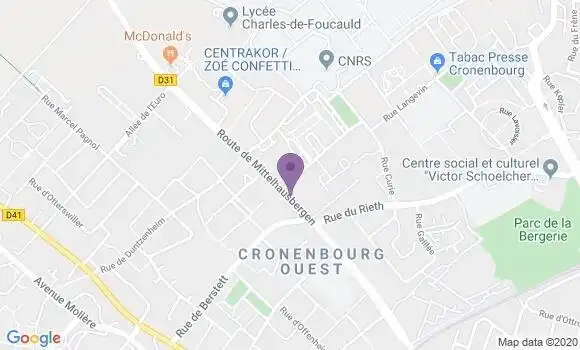 Localisation Banque Populaire Agence de Strasbourg Cronenbourg Mittel