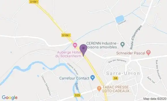 Localisation Banque Populaire Agence de Sarre Union
