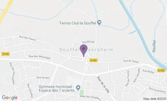 Localisation Banque Populaire Agence de Souffelweyersheim