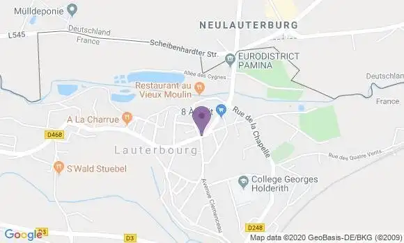 Localisation Banque Populaire Agence de Lauterbourg