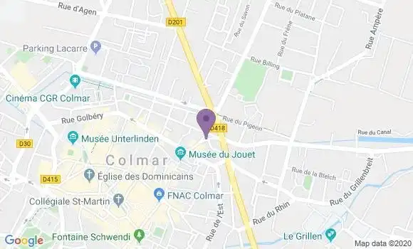 Localisation Banque Populaire Agence de Colmar Vauban
