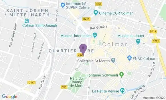 Localisation Banque Populaire Agence de Colmar Stanislas