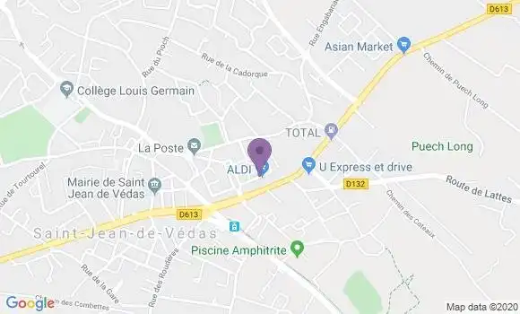 Localisation LCL Agence de Saint Jean de Védas