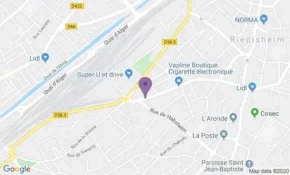 Localisation Banque Populaire Agence de Riedisheim