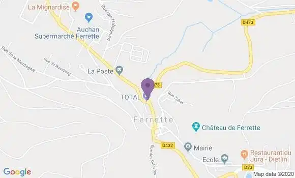 Localisation Banque Populaire Agence de Ferrette