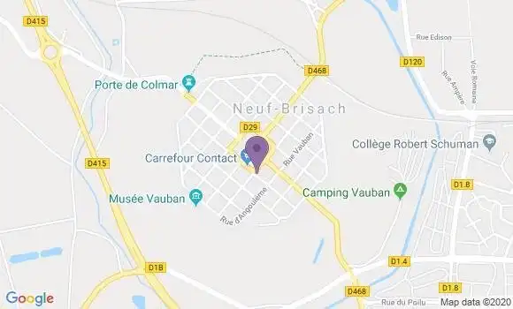 Localisation Banque Populaire Agence de Neuf Brisach
