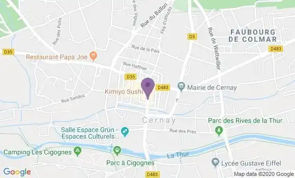 Localisation Banque Populaire Agence de Cernay