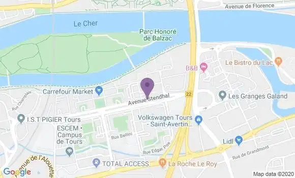 Localisation LCL Agence de Tours les Fontaines
