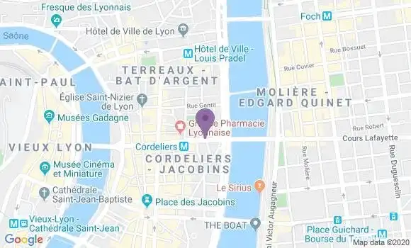 Localisation Banque Populaire Agence de Lyon Cordeliers