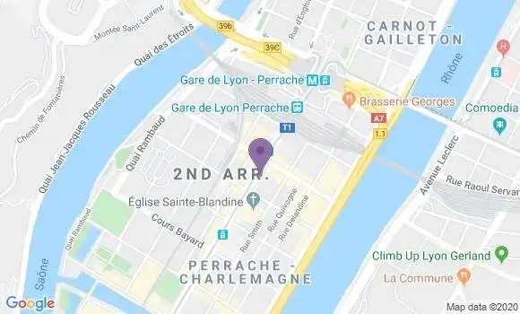 Localisation Banque Populaire Agence de Lyon Charlemagne