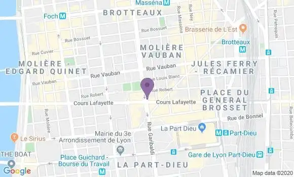 Localisation Banque Populaire Agence de Lyon la Part Dieu