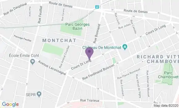 Localisation Banque Populaire Agence de Lyon Montchat