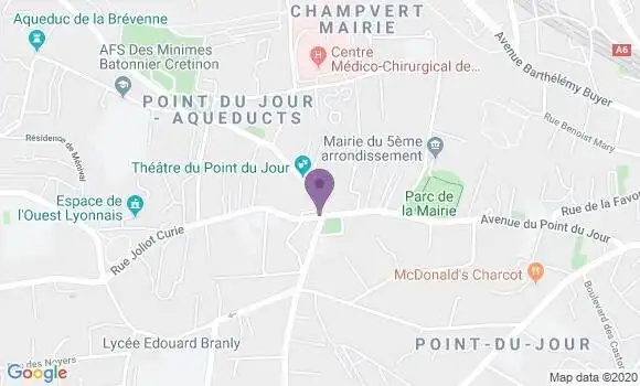 Localisation Banque Populaire Agence de Lyon Point du Jour
