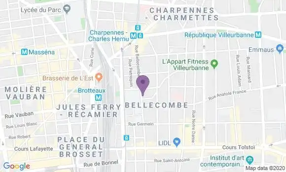 Localisation Banque Populaire Agence de Lyon Brotteaux