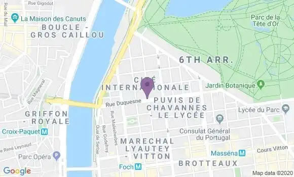 Localisation Banque Populaire Agence de Lyon Duquesne