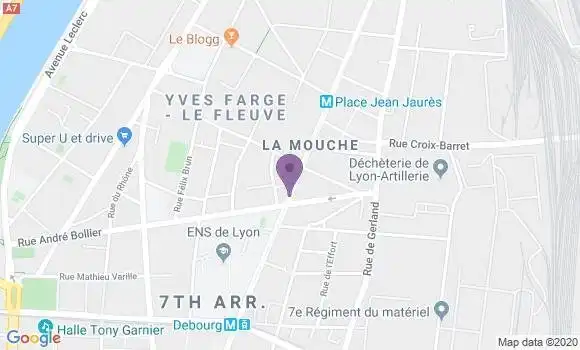 Localisation Banque Populaire Agence de Lyon Gerland