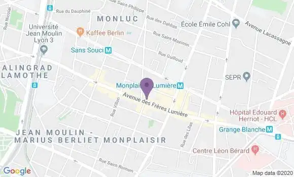 Localisation Banque Populaire Agence de Lyon Monplaisir