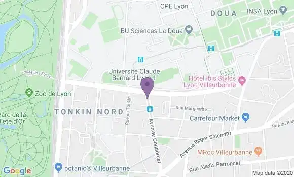 Localisation Banque Populaire Agence de Villeurbanne Charpennes