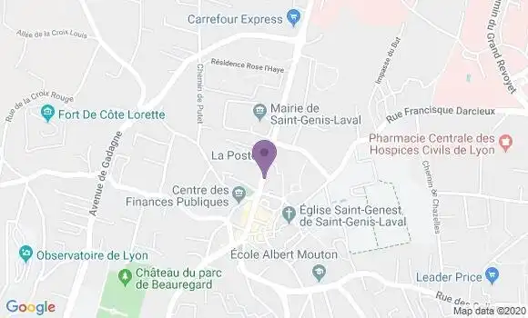 Localisation Banque Populaire Agence de Saint Genis Laval