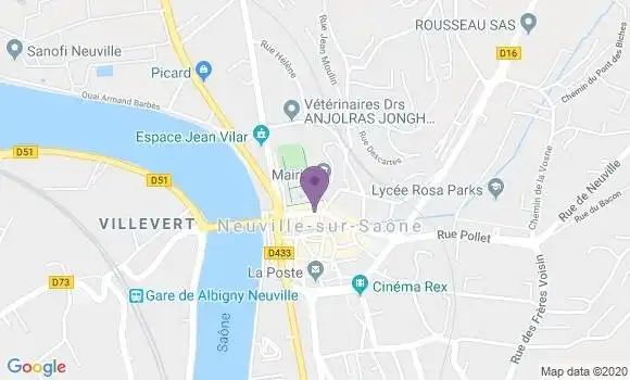Localisation Banque Populaire Agence de Neuville sur Saône