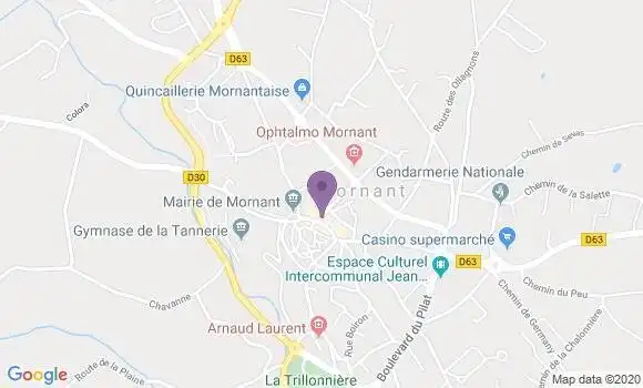 Localisation Banque Populaire Agence de Mornant
