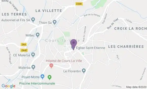 Localisation Banque Populaire Agence de Cours la Ville