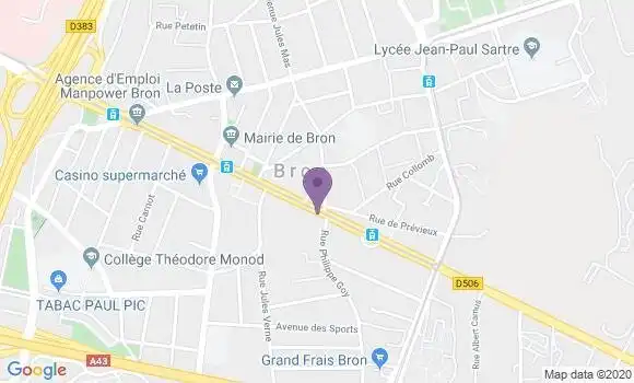 Localisation Banque Populaire Agence de Bron Roosevelt