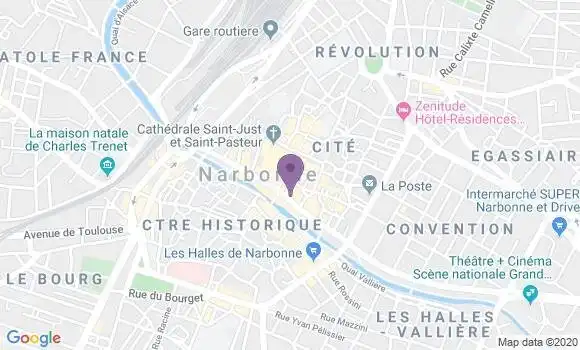 Localisation Société Générale Agence de Narbonne