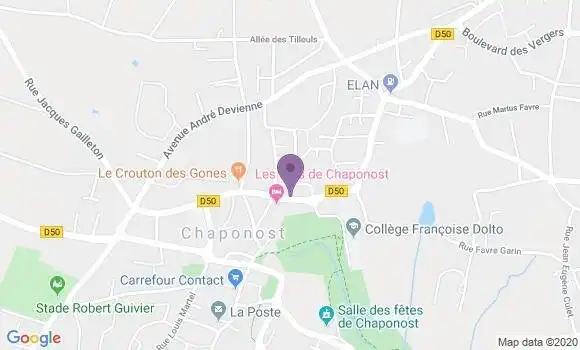 Localisation Banque Populaire Agence de Chaponost