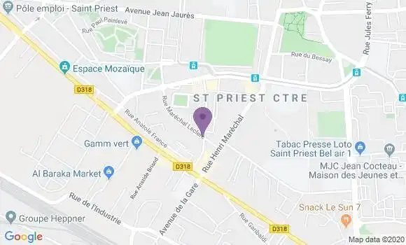 Localisation Banque Populaire Agence de Saint Priest