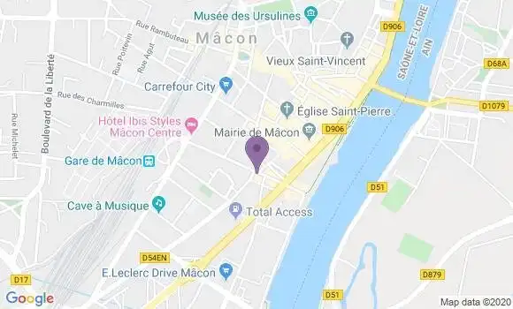 Localisation Banque Populaire Agence de Mâcon Gambetta