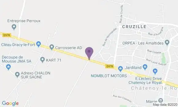 Localisation Banque Populaire Agence de Châlon sur Saône de Gaulle