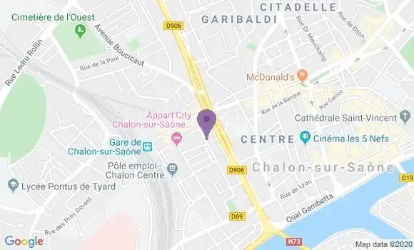 Localisation Banque Populaire Agence de Châlon sur Saône 11 Novembre 1918