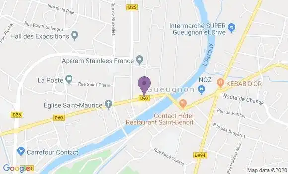 Localisation Banque Populaire Agence de Gueugnon