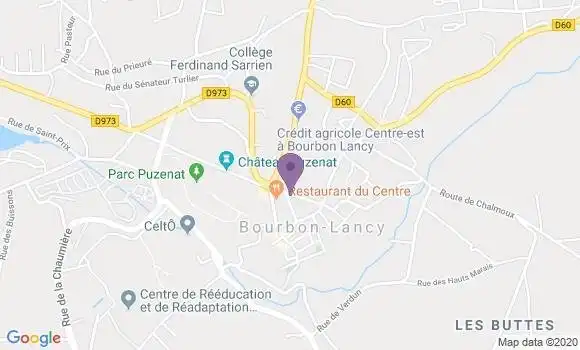 Localisation Banque Populaire Agence de Bourbon Lancy