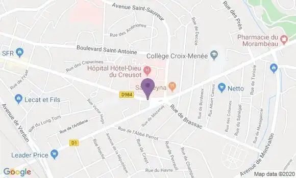Localisation Banque Populaire Agence de Le Creusot Croix Menée