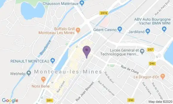 Localisation Banque Populaire Agence de Montceau les Mines