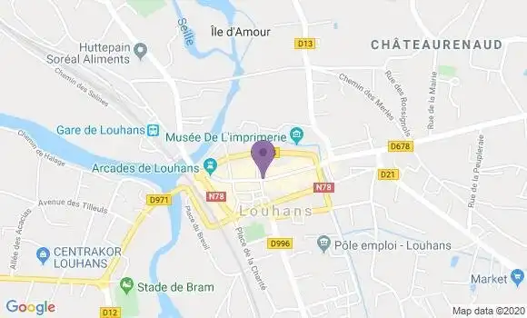 Localisation Banque Populaire Agence de Louhans
