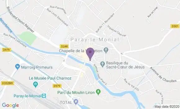 Localisation Banque Populaire Agence de Paray le Monial