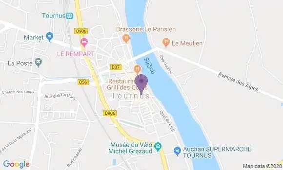 Localisation Banque Populaire Agence de Tournus