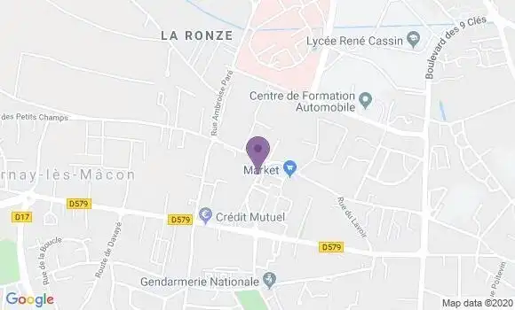 Localisation Banque Populaire Agence de Charnay les Mâcon
