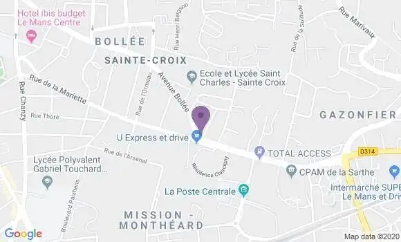 Localisation Banque Populaire Agence de Le Mans Bollée