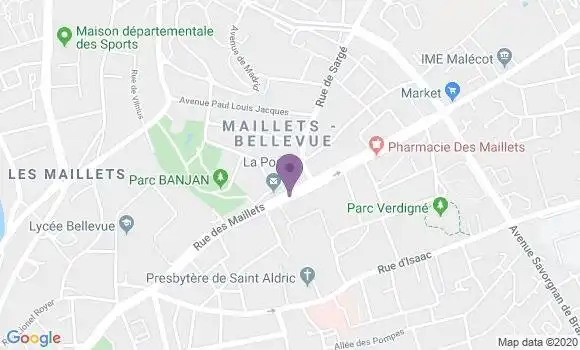 Localisation Banque Populaire Agence de Le Mans les Maillets
