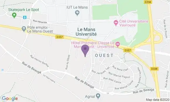 Localisation Banque Populaire Agence de Le Mans le Ribay