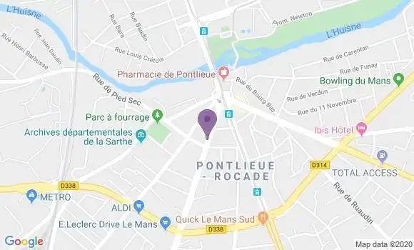 Localisation Banque Populaire Agence de Le Mans Pontlieue