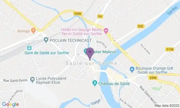 Localisation Banque Populaire Agence de Sable sur Sarthe